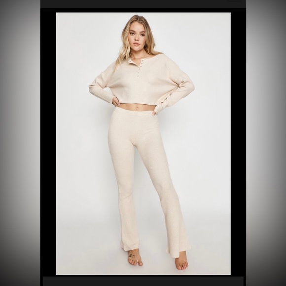 GARAGE Liv Waffle Pant Winter Oatmeal Mix - Picture 3 of 9